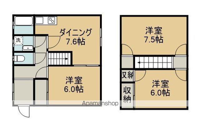熊本電気鉄道 御代志駅 徒歩87分 2階建 築37年(3DK)の間取り写真