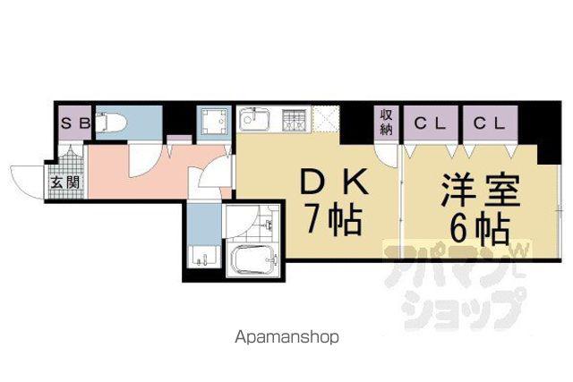 CASA RYOKO2(1DK/2階)の間取り写真