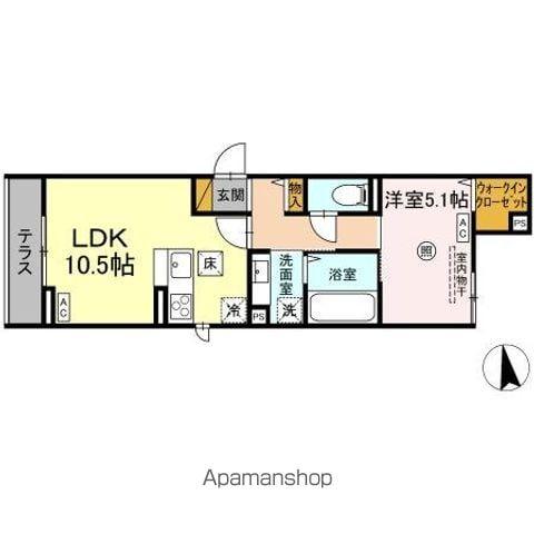 SERENVITA イースト(1LDK/1階)の間取り写真