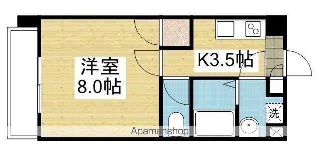 駅前マンション牛渕(1K/2階)の間取り写真