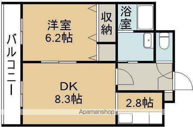 ボヌール中道参番館(1LDK/3階)の間取り写真