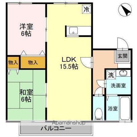 エクセレントワイケイA(2LDK/2階)の間取り写真