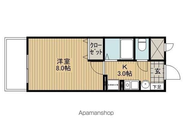 クレール・ルリ(1K/3階)の間取り写真