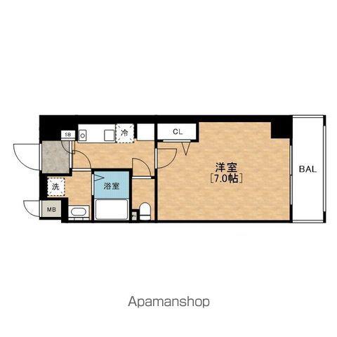 エイペックス京町堀2(1K/10階)の間取り写真