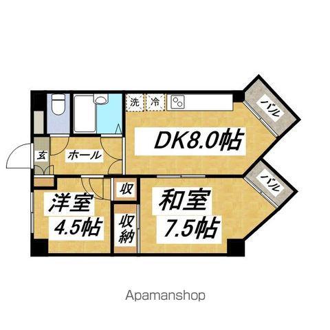 クロープ平和台(2DK/5階)の間取り写真