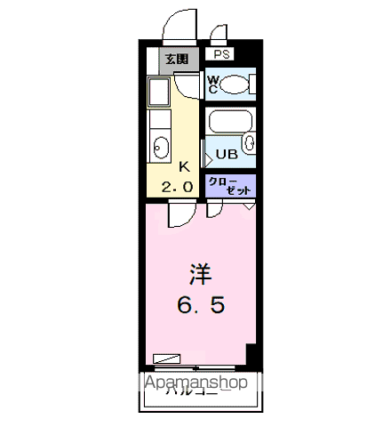 プラティークあらこ(1K/2階)の間取り写真