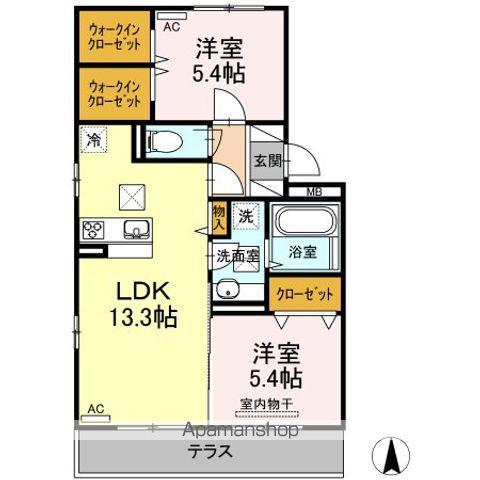 メモリーⅠ(2LDK/1階)の間取り写真
