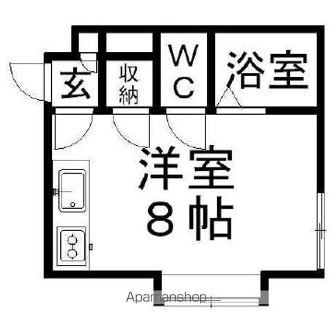 N43クラブハウス B(ワンルーム/1階)の間取り写真