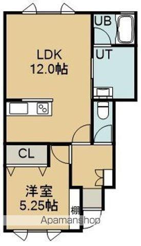 道南いさりび鉄道 七重浜駅 徒歩3分 2階建 築12年(1LDK/1階)の間取り写真