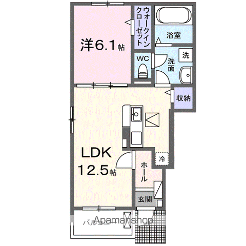 セレノ マーレⅠ(1LDK/1階)の間取り写真