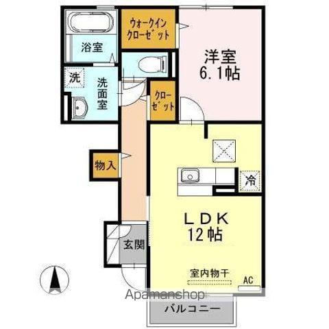 プラムコート木田A(1LDK/1階)の間取り写真