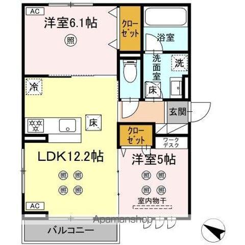 D-RESENA大橋III(2LDK/1階)の間取り写真