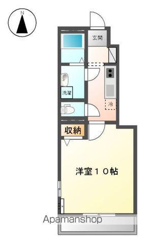 カメリア北土居 B(1K/1階)の間取り写真
