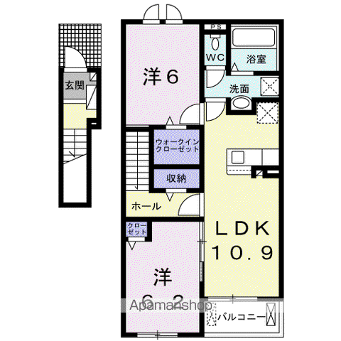 プチ トリアノンⅡ(2LDK/2階)の間取り写真