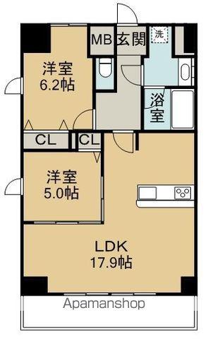 トレヴィ高岳(2LDK/10階)の間取り写真
