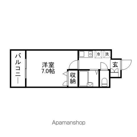 サンエイム大橋(1K/7階)の間取り写真