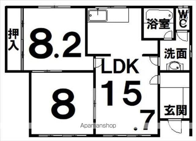 第一リバーハイツ322(2LDK/1階)の間取り写真