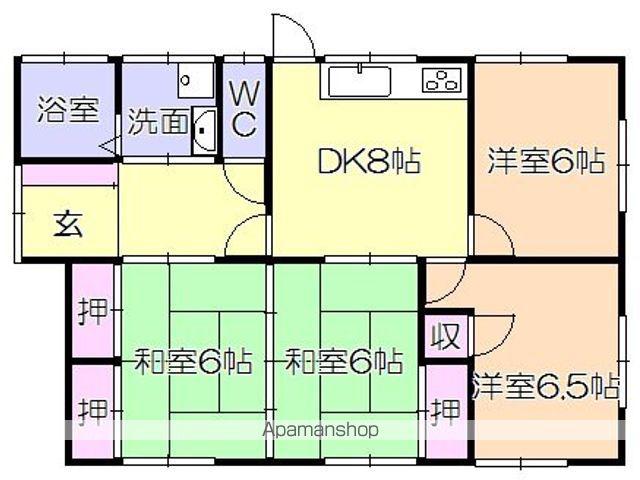 鹿児島本線 荒木駅 徒歩16分 1階建 築30年(4DK)の間取り写真