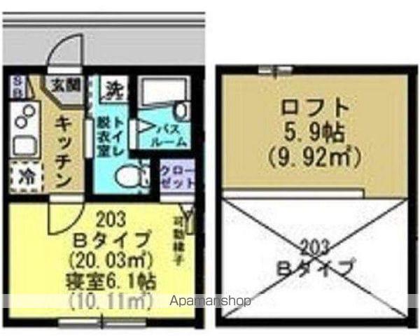 HOUZEN 12(1K/2階)の間取り写真