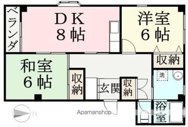 エクレール ソレイユ(2DK/1階)の間取り写真