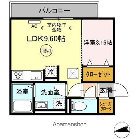 プレミエール 御井(1LDK/1階)の間取り写真