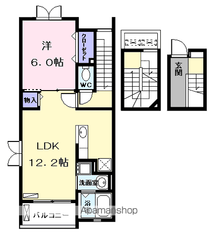 メゾンM&MⅡ(1LDK/3階)の間取り写真