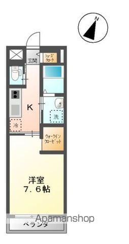 ポポラス西下台(1K/2階)の間取り写真