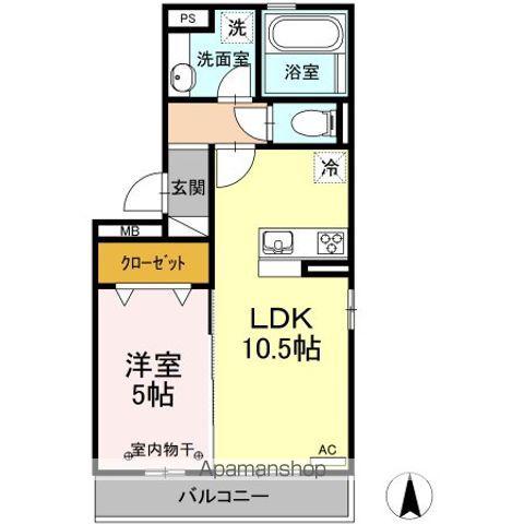 リシェスSERI 2(1LDK/3階)の間取り写真