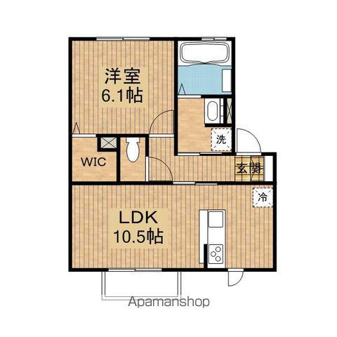 CIEL北夕顔瀬(1LDK/2階)の間取り写真