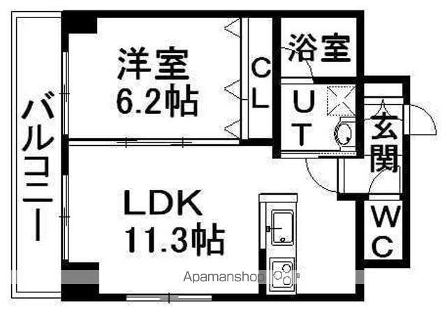 レジディア札幌駅ノース(1LDK/3階)の間取り写真