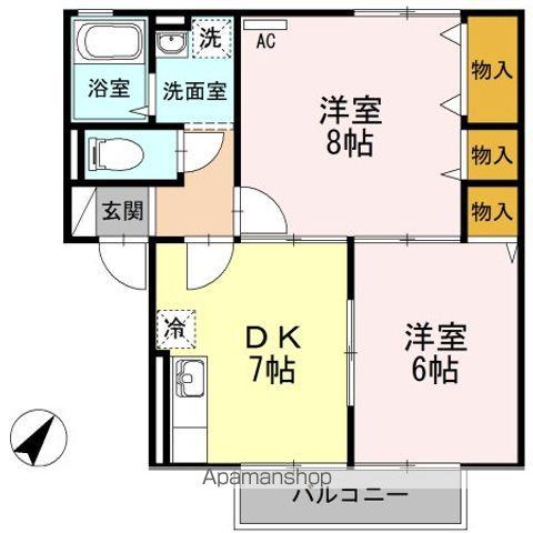 セジュール大前(2DK/2階)の間取り写真