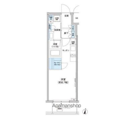 パークキューブ西新宿(ワンルーム/9階)の間取り写真