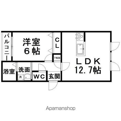 ジョイフルコート(1LDK/1階)の間取り写真