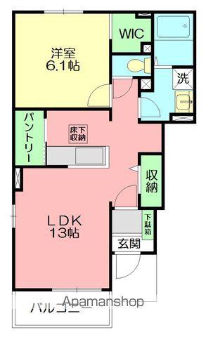 リリーエⅠ(1LDK/1階)の間取り写真