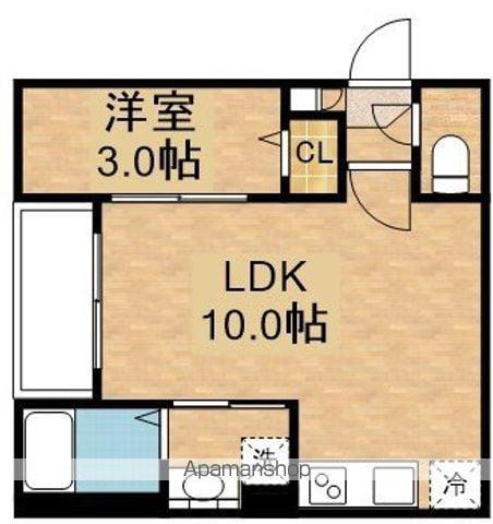 WARREN HOSHIZAKI 2(1LDK/1階)の間取り写真