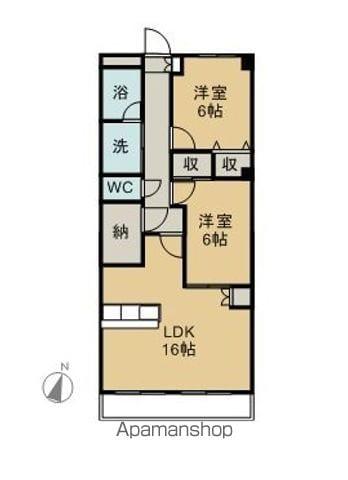 サプリーム新舞子(2LDK/3階)の間取り写真