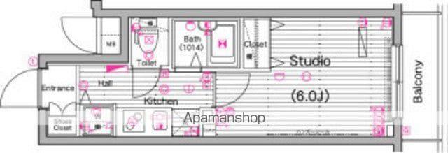 グランドガーラ横濱山下町(1K/8階)の間取り写真