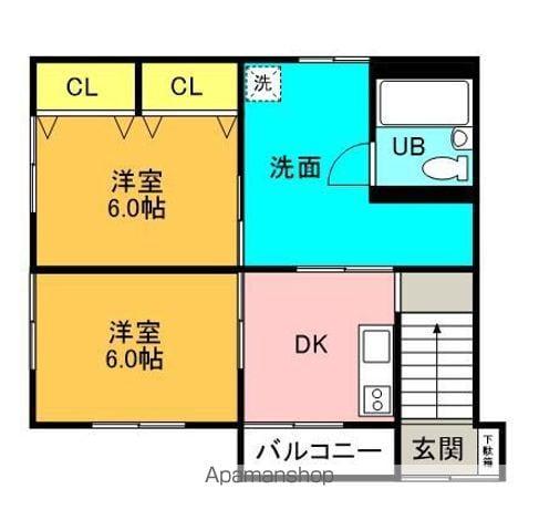 ハイツ泉(2DK/2階)の間取り写真