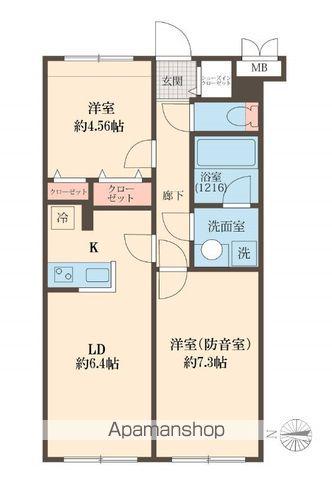 LIBERTE沼袋(2LDK/1階)の間取り写真
