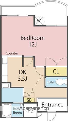 ノーブルハウス(1DK/2階)の間取り写真