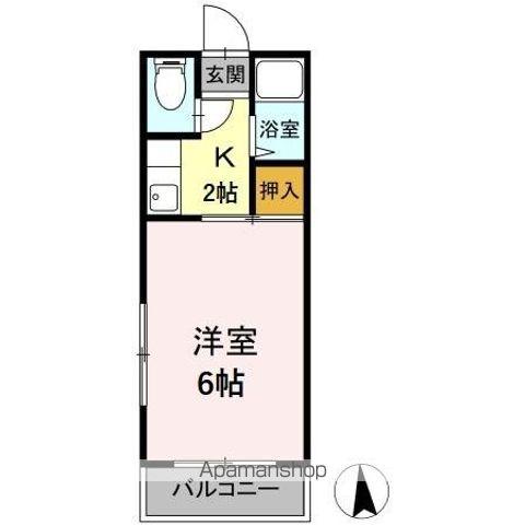 コーポラヴィアンローズ (1K/1階)の間取り写真