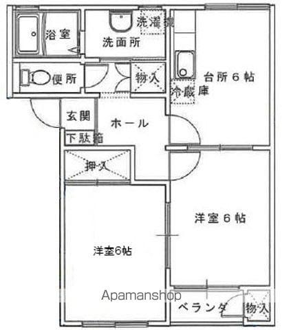 ANESIS Ⅱ(2DK/2階)の間取り写真