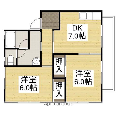 小砂ハイツ(2DK/2階)の間取り写真