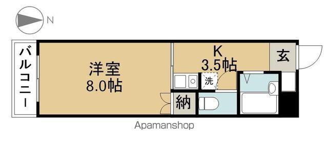 Uハイツ(1K/1階)の間取り写真