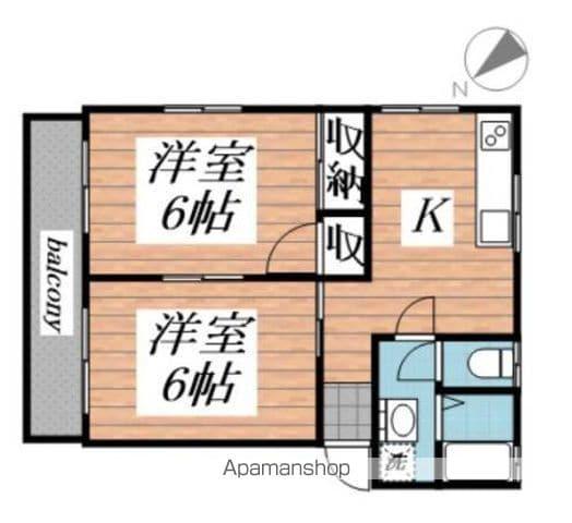シャングリラ(2DK/2階)の間取り写真