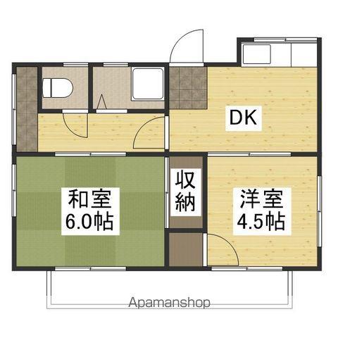 山陽本線 高島駅(岡山) 徒歩17分 1階建 築57年(2DK)の間取り写真