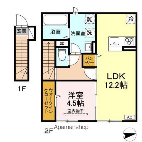 C H A L E U R(1LDK/2階)の間取り写真