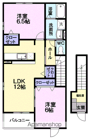 パルテールヒルズ(2LDK/2階)の間取り写真