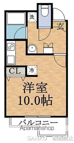 ポレール北大館(1K/4階)の間取り写真
