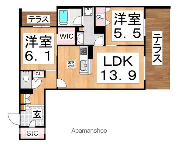 シャーメゾン ベル フォレ(2LDK/1階)の間取り写真